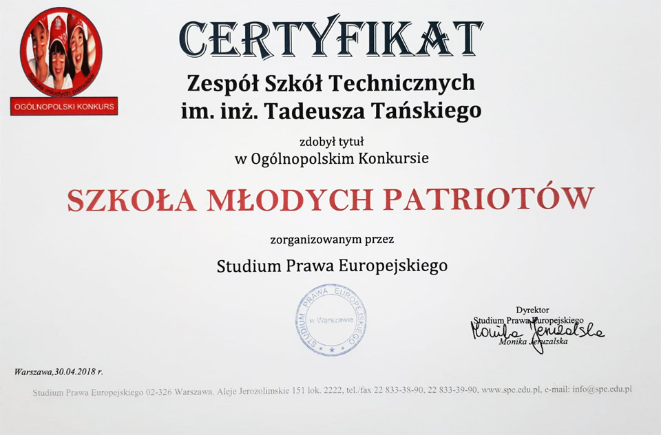certyfikat patriot