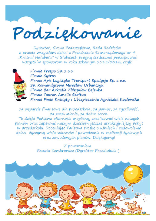 przedszkole podziekowanie 2