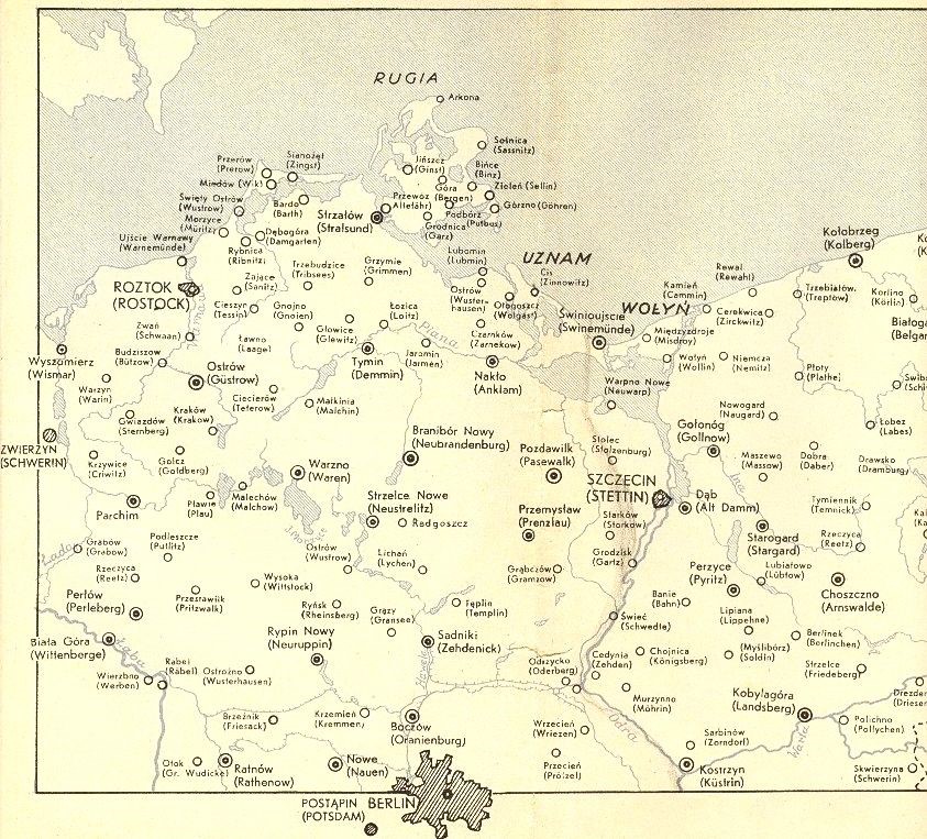 Słubie na niemieckiej mapie z 1940 roku