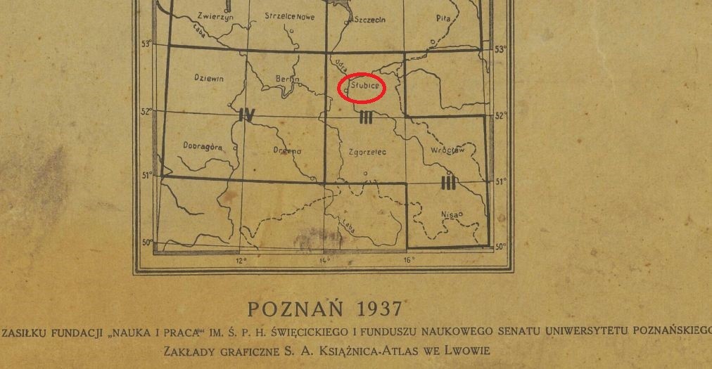 Słubie na niemieckiej mapie z 1940 roku