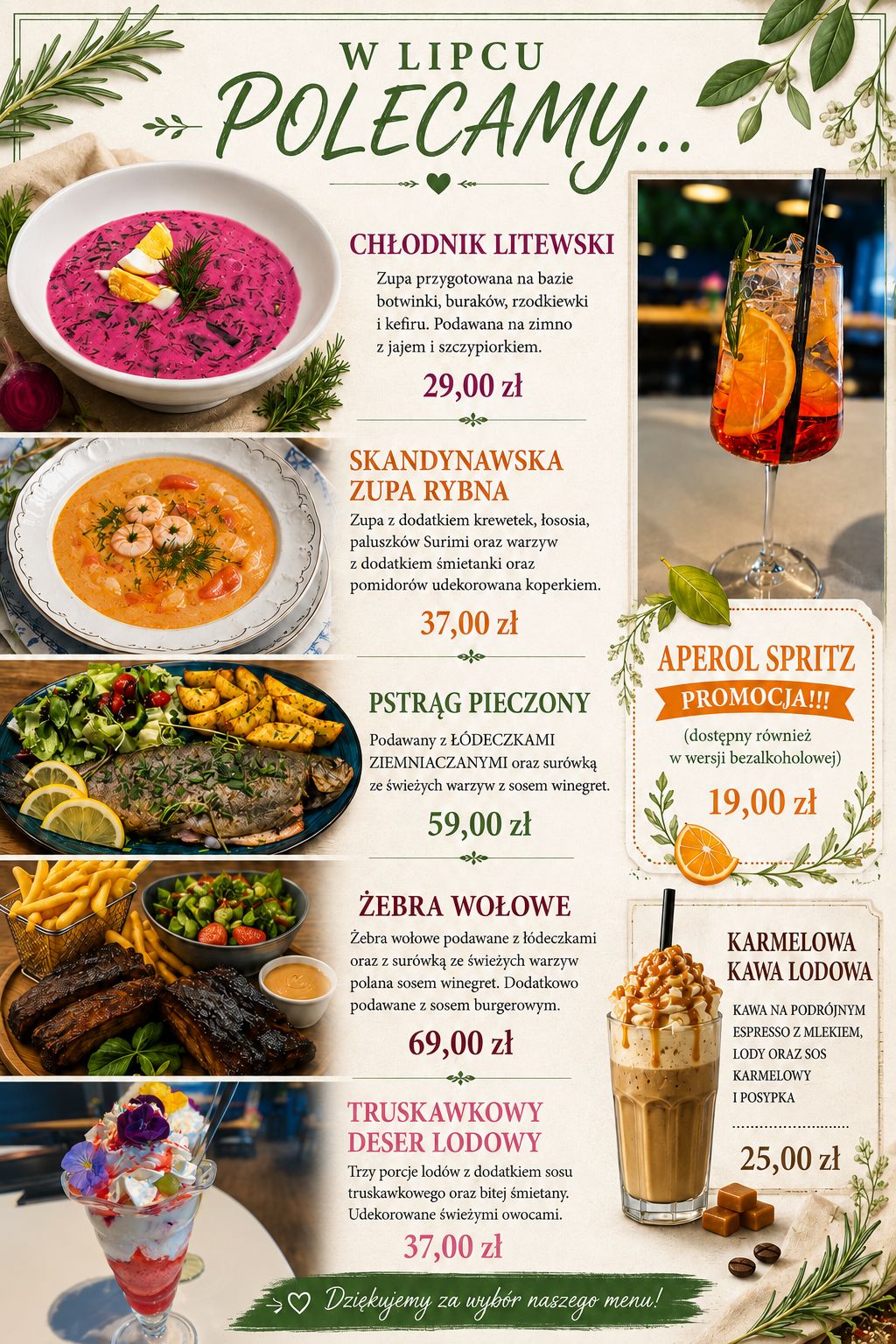 artisan menu lipiec