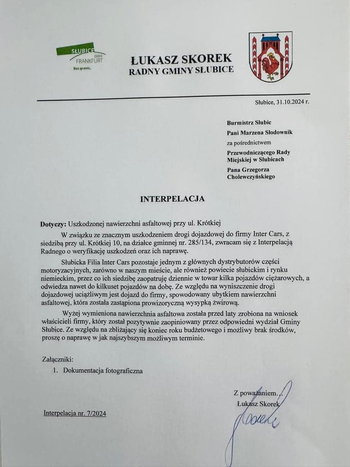 droga krotka interpelacja