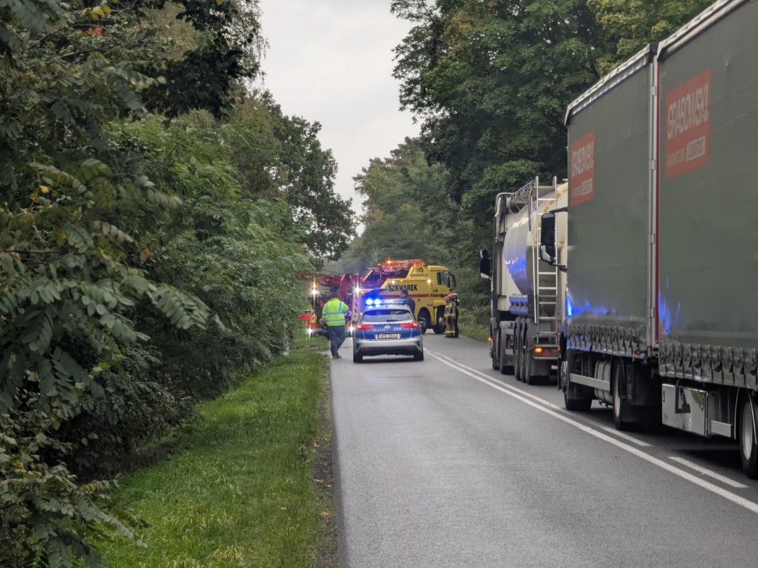 Wypadek zablokował drogę z Nowych Biskupic do Rzepina na kilka godzin