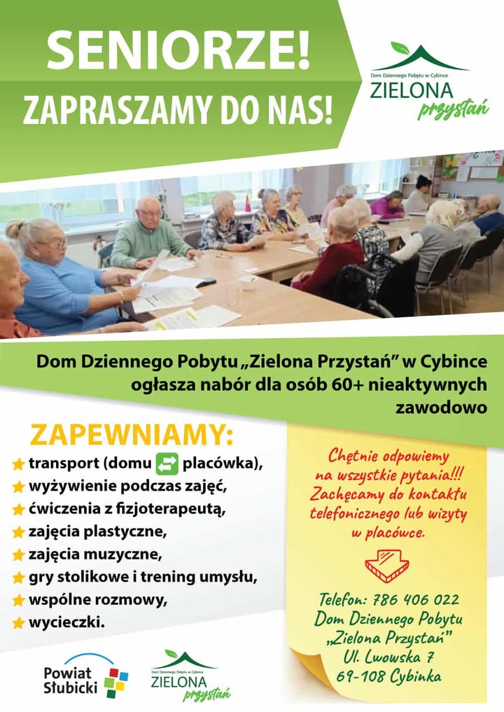 „Zielona Przystań” w Cybince zaprasza seniorów