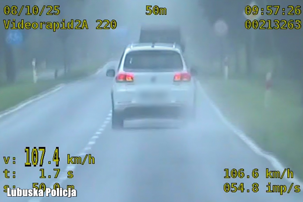 Jeden z kierowców złapanych przez policję pędził 107 km/h przez Radachów