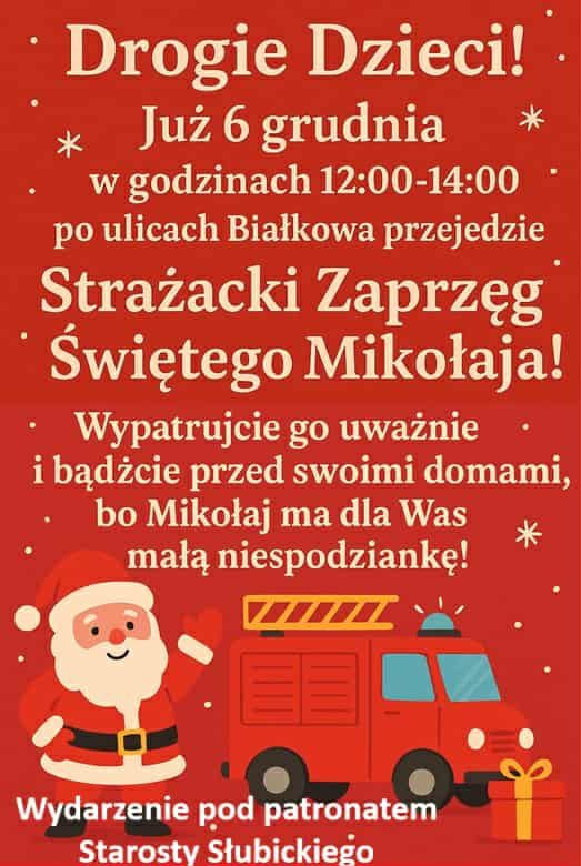 Przez Białków przejedzie strażacki zaprzęg świętego mikołaja 