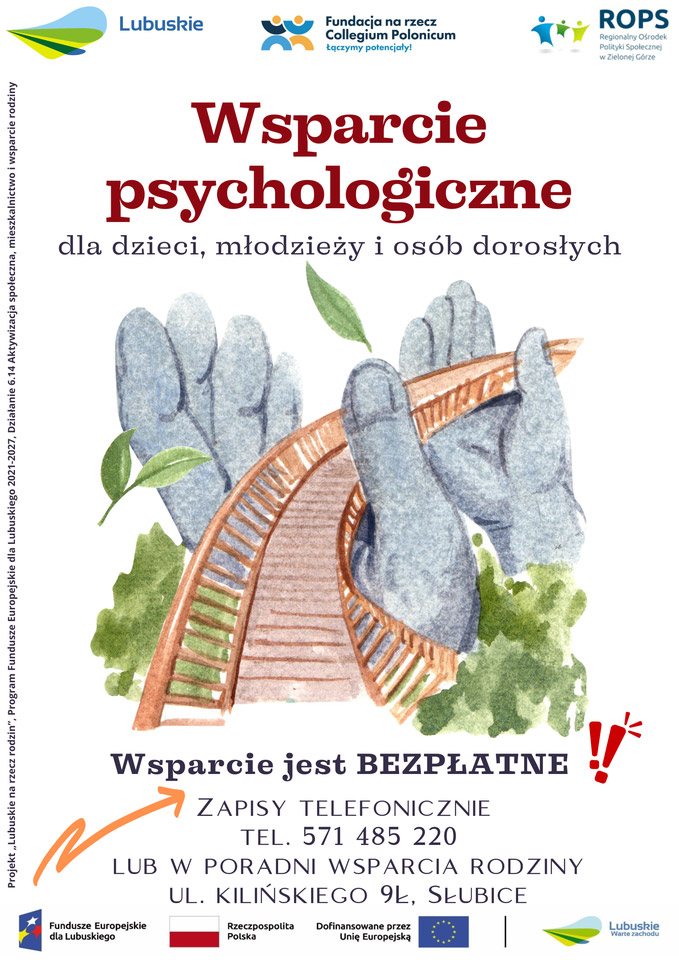Bezpłatne wsparcie psychologiczne dla dzieci, młodzieży i dorosłych
