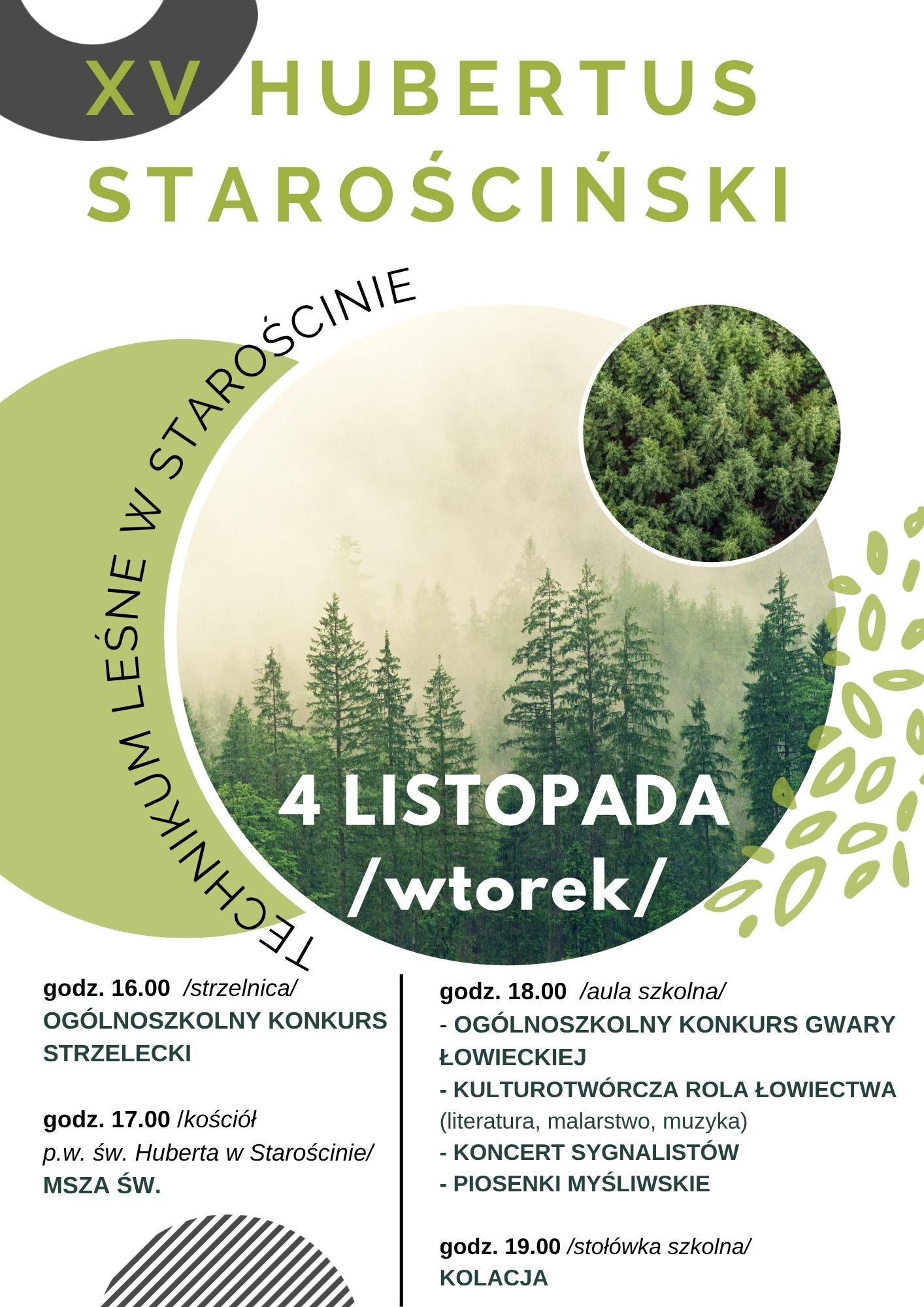 XV Hubertus Starościński. Święto myśliwych i leśników w Technikum Leśnym