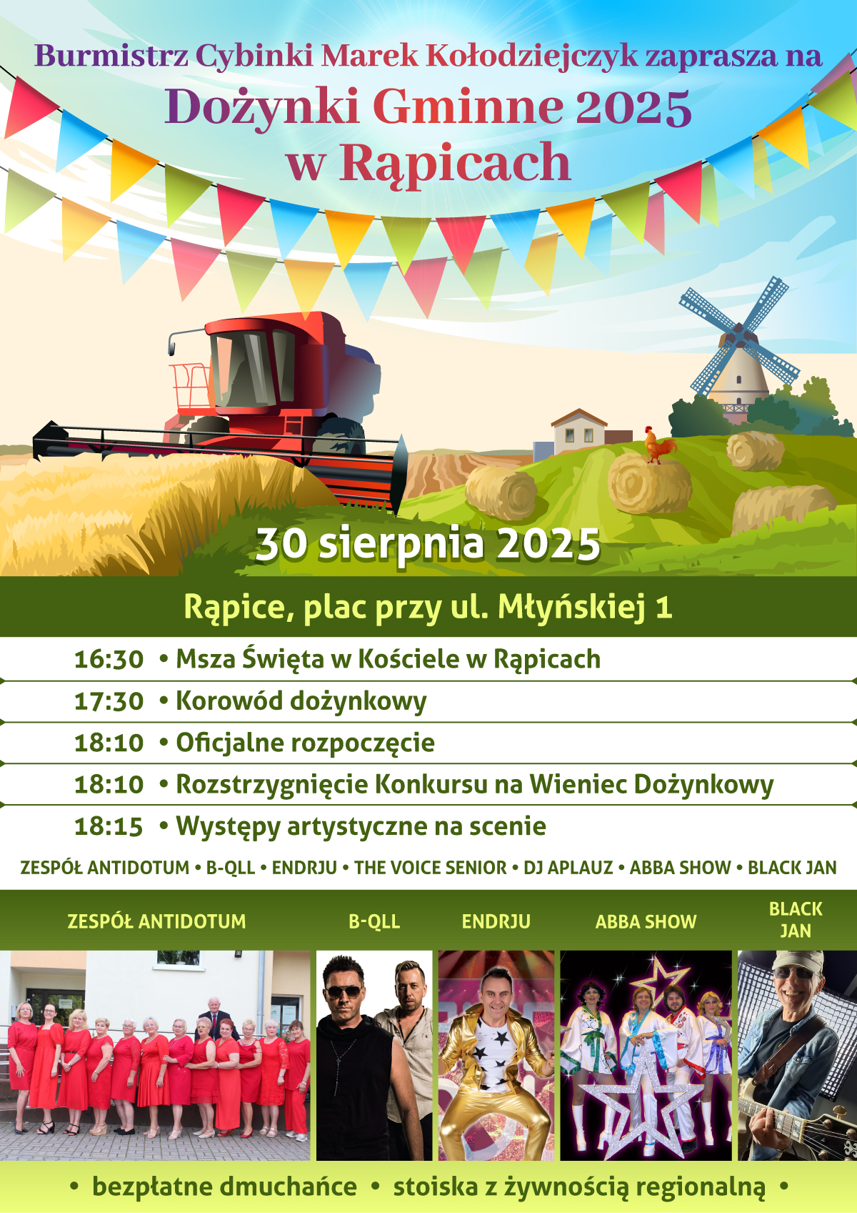 Święto plonów w gminie Cybinka. Dożynki 2025 w Rąpicach