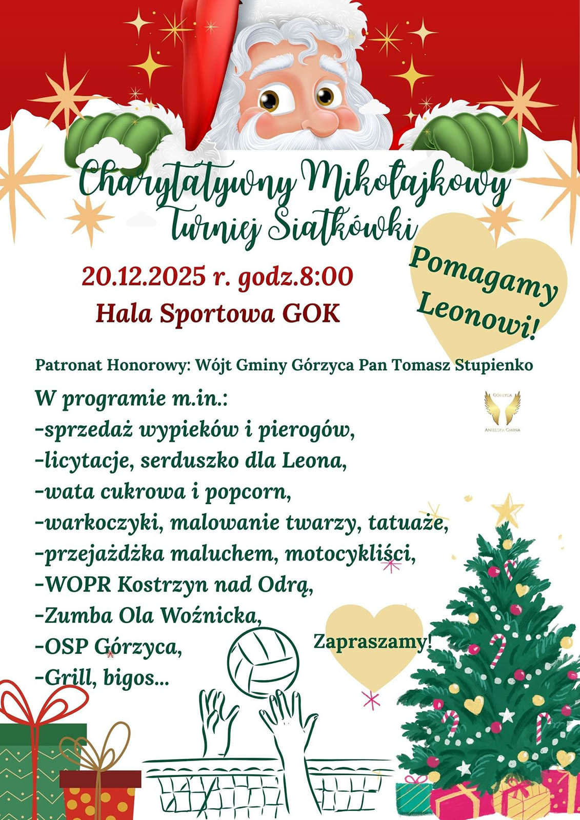 Charytatywny Mikołajkowy Turniej Siatkówki dla Leona Budy w Górzycy