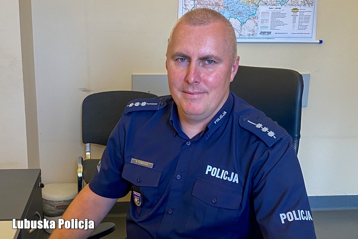 St. asp. Rafał Pomocka z Komendy Powiatowej Policji w Słubicach