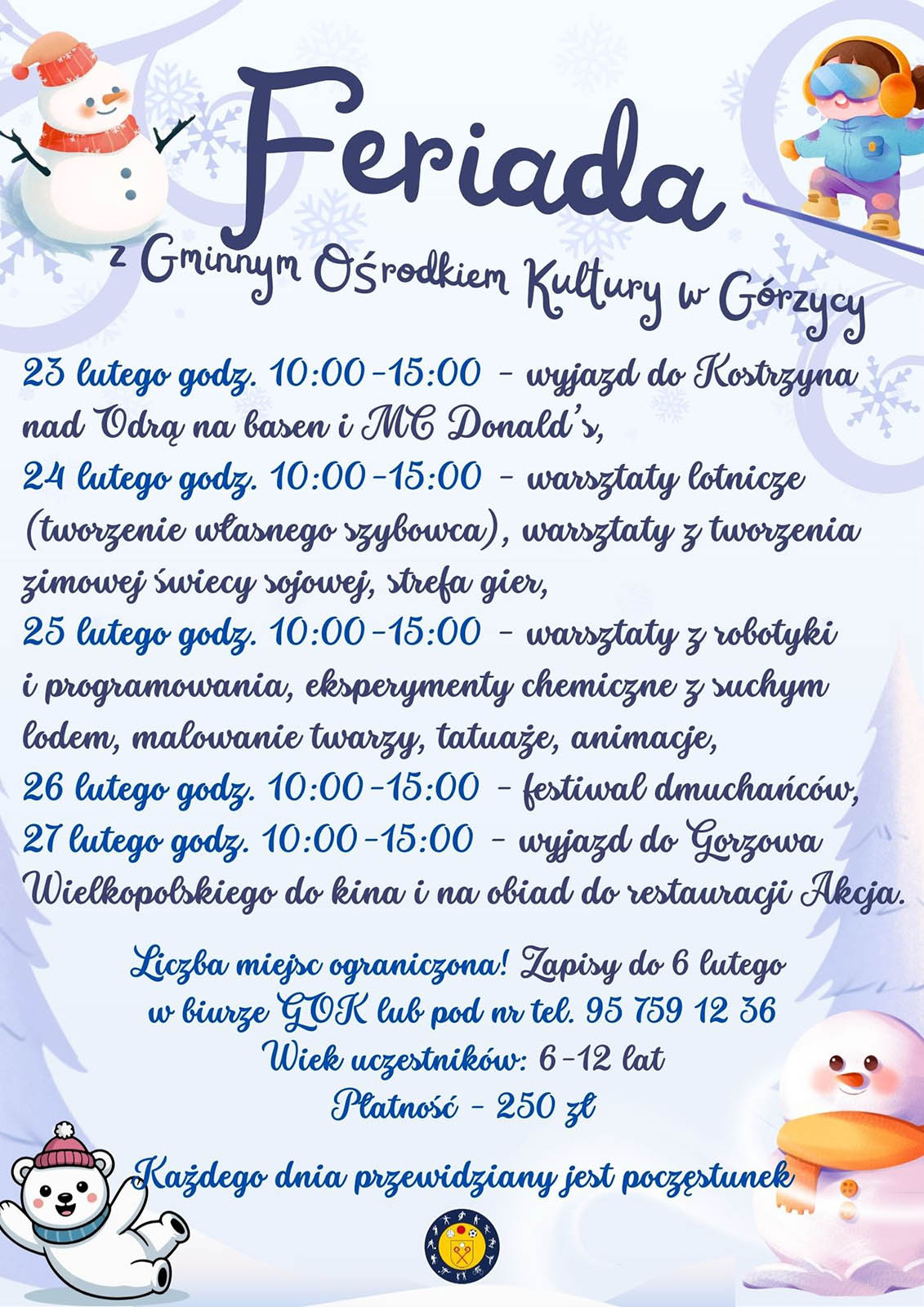 Feriada w Gminnym Ośrodku Kultury w Górzycy