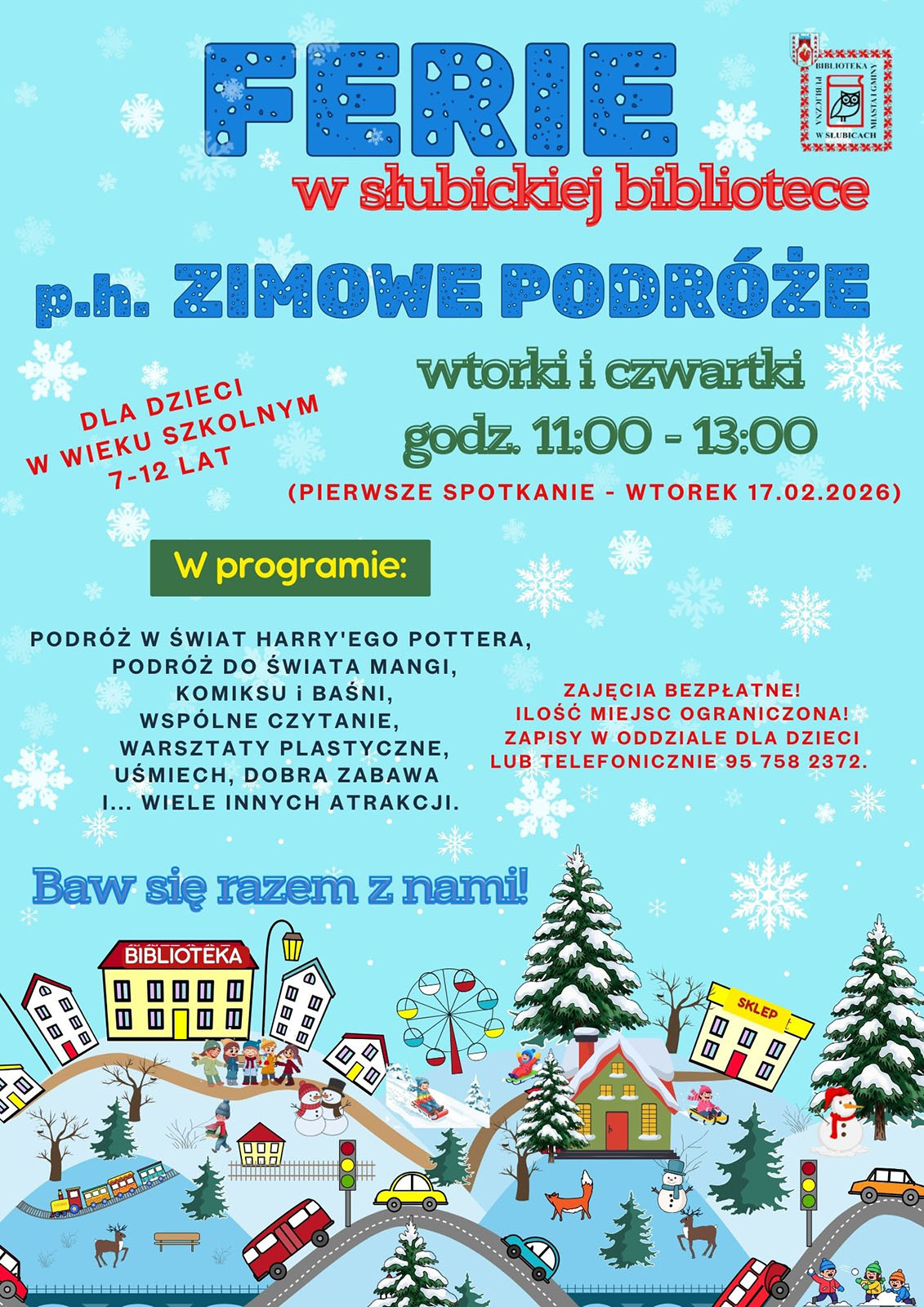 W słubickiej bibliotece zaplanowano zajęcia ph. „Zimowe podróże”