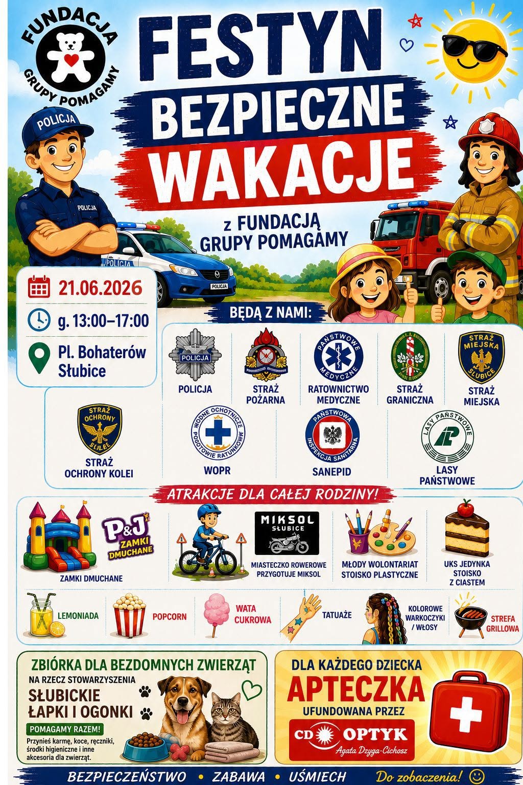 Fundacja Grupy Pomagamy zaprasza na festyn „Bezpieczne Wakacje”