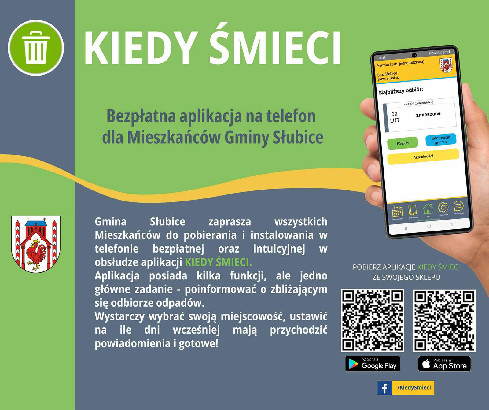 Mieszkańcy gminy Słubice mogą korzystać z aplikacji „Kiedy Śmieci”