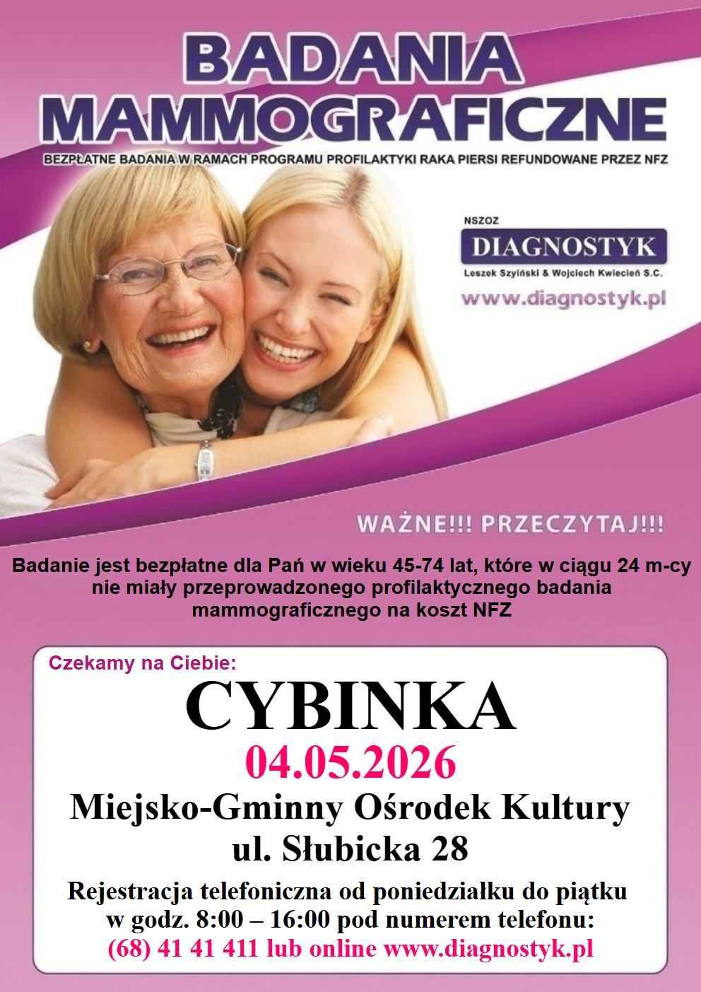 mammografia maj cybinka