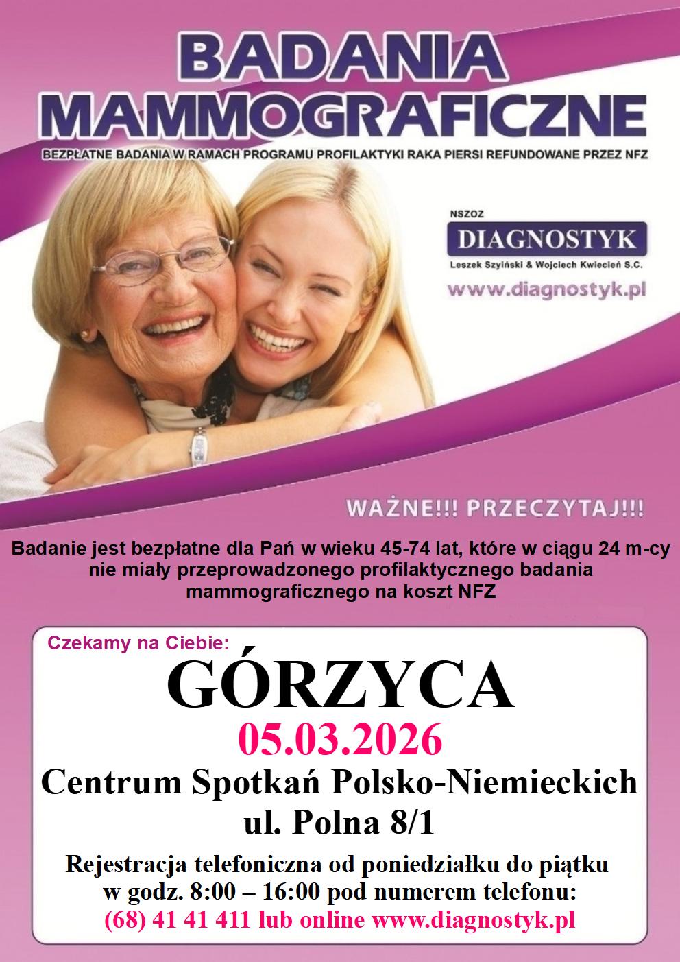 mammografia marzec gorzyca