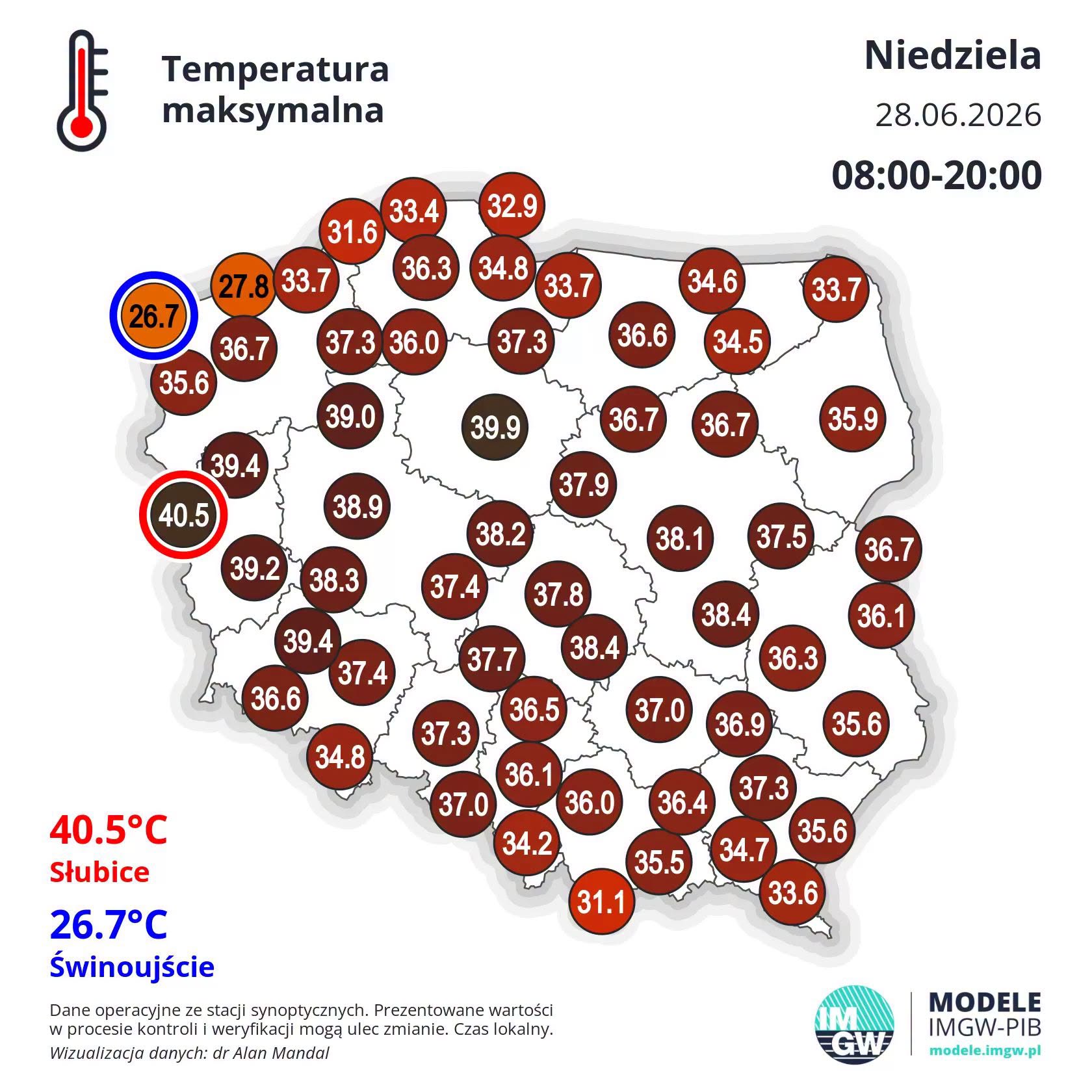 temperatura slubice 40 5