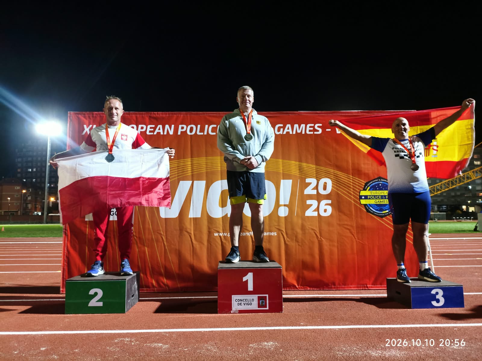 Arkadiusz Bojarski z dwoma medalami Europejskich Igrzysk Policjantów i Strażaków