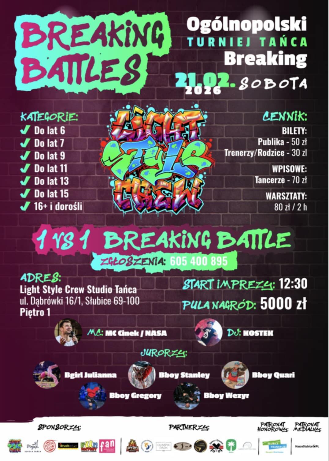 Ogólnopolskie zawody Light Style Crew Breaking Battle w Słubicach