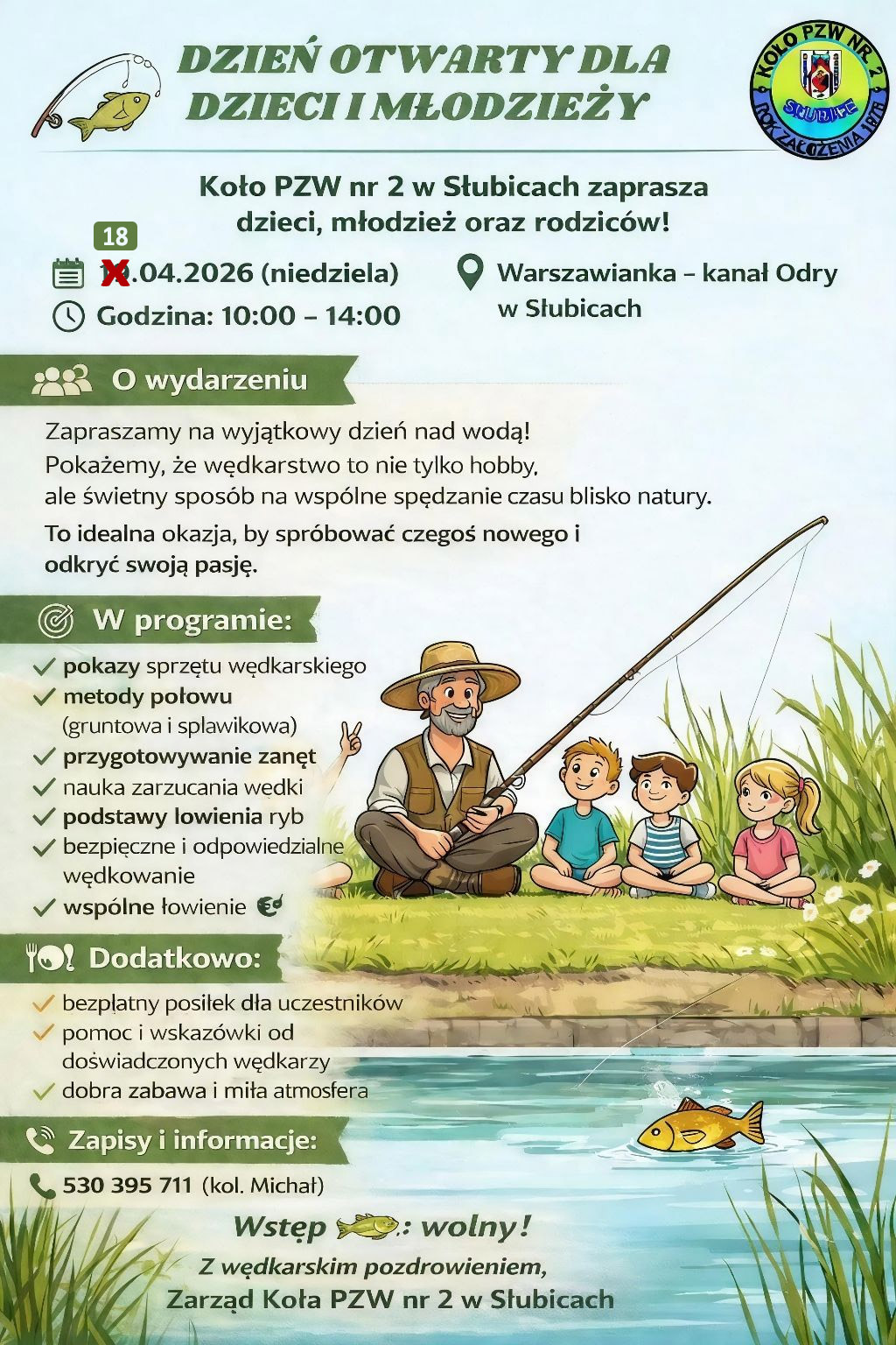 Festyn wędkarski dla dzieci przełożony