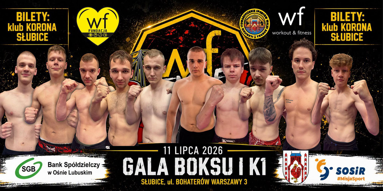 Gala WF Fight Night po raz pierwszy w Słubicach. Na ringu zaprezentuje się 11 zawodników z SSSW „Korona”