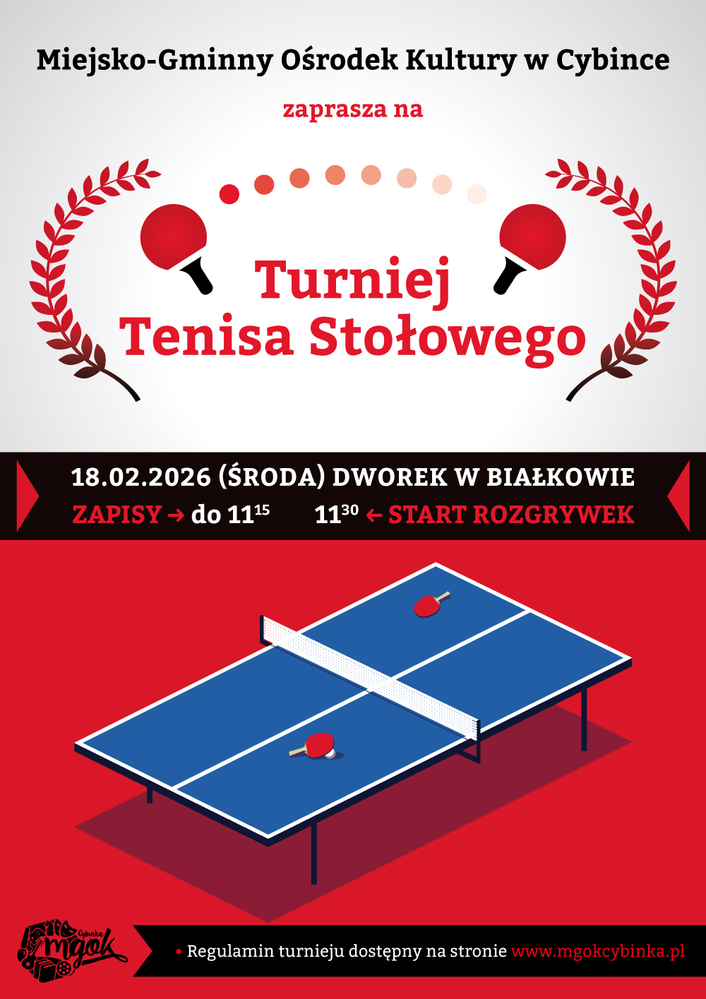 W Białkowie odbędzie się turniej tenisa stołowego